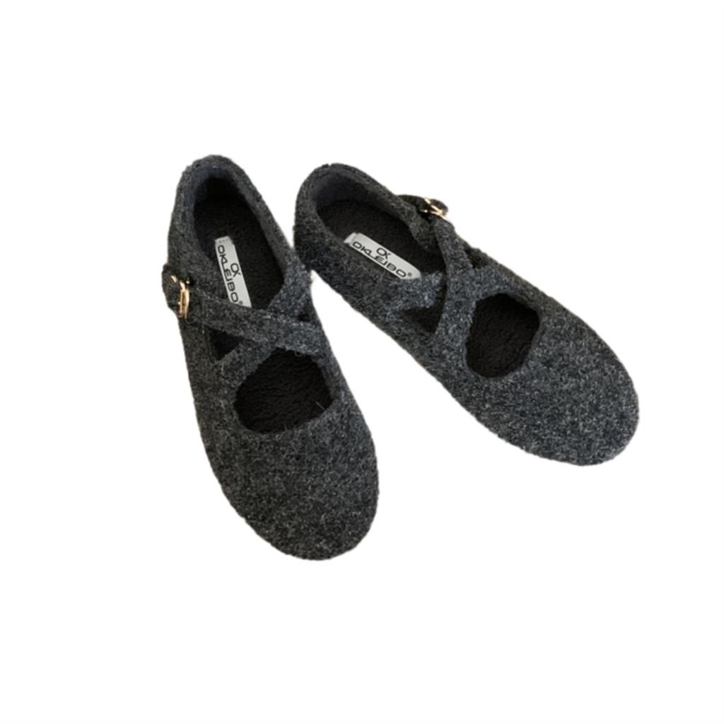 Fairy Wind Mary Jane Shoes Buckle Hair Shoes Single Shoes Female 2025 Autumn New Korean Version Soft-soled Shallow Mouth Flat Shoes