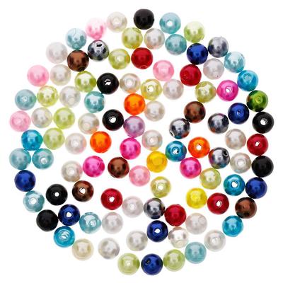 Jewelry Making Necklace Bracelet Earrings 6/8mm Accessories Pearl Spacer Loose Beads Acrylic Round 50/100Pcs DIY  Supply