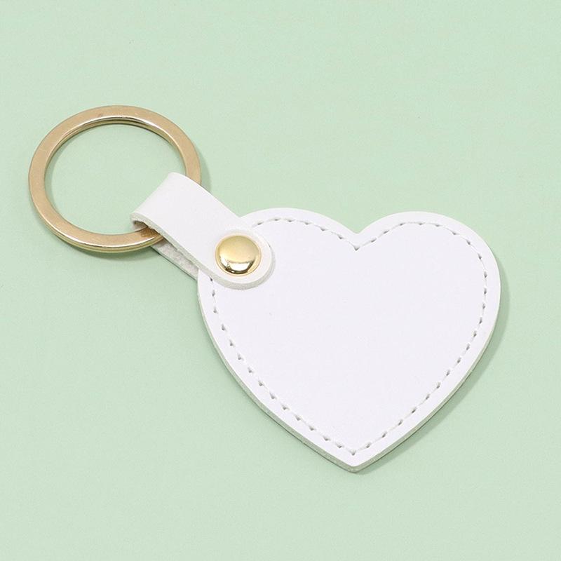 Set of 6 Colorful Heart Shaped Keychain Leather Love Pendant Keyring Stylish Key Rings Bag Accessory Chic Backpack Charm