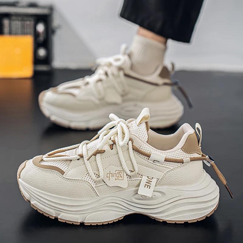 Versatile New High-quality Men's Shoes Summer Breathable Mesh Thick Soled Couple's Shoes Fashionable Casual Sports Running Shoes