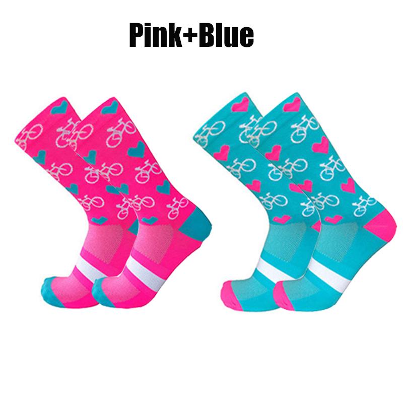 

Велоноски мужские женские профессиональные спортивные компрессионные дорожные велосипедные носки носки для горного велосипеда гоночные носки с рисунком сердца