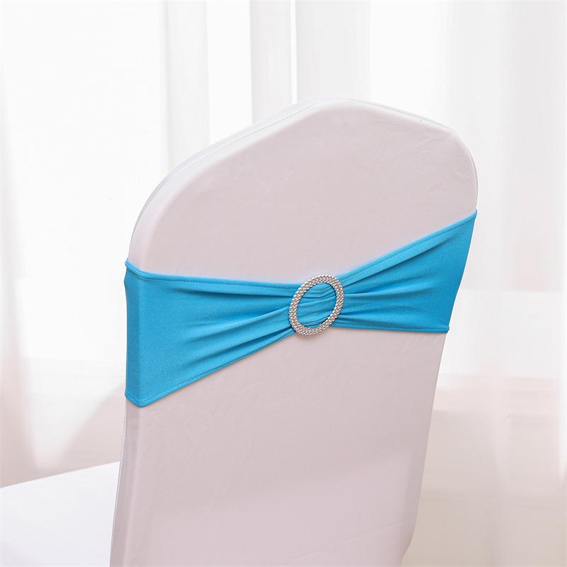 1Pcs Elegant Elastic Chair Back with Floral Bow Universal Chair Cover Buckle Sashes Chair Strap for Wedding Party Decor