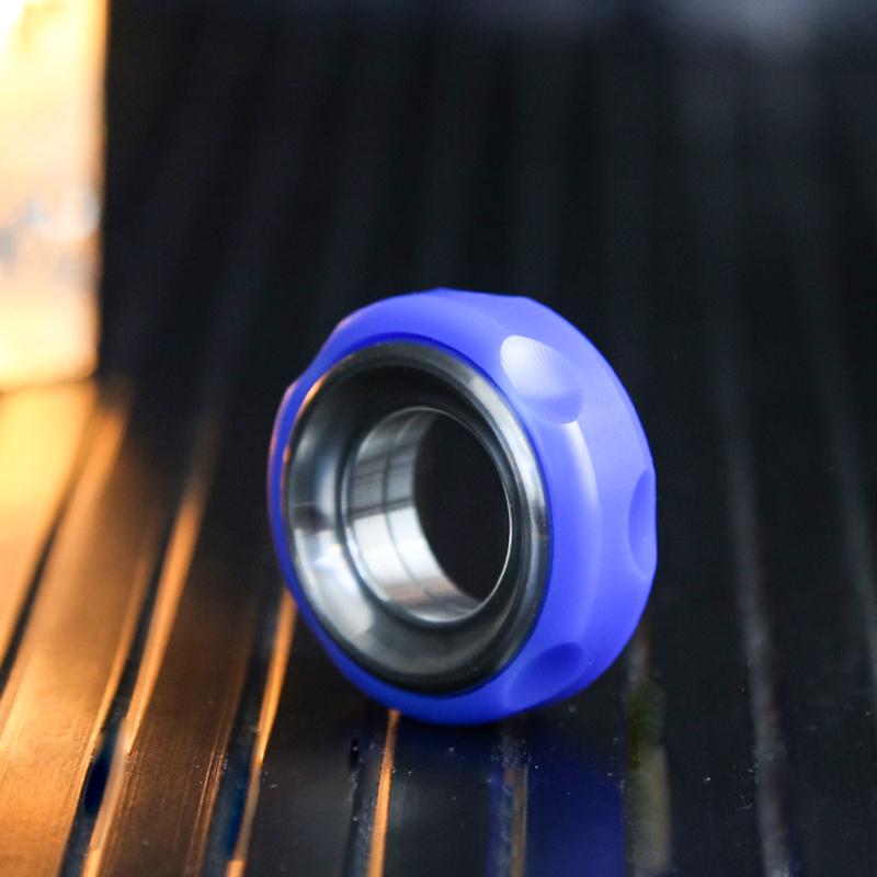 Mechanical Fidget Ratchet Ring EDC Toys Adjustable Haptic Ring Stainless Steel+Pom Fingertip Metal Tyre Toys Stress Spinner