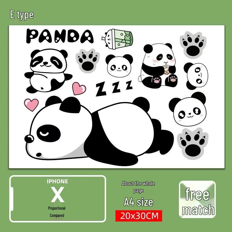 Panda Design Waterproof Electric Vehicle Sticker - Creative Scratch Cover