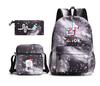3 Piece School Backpack Set for Students Large Capacity Oxford Cloth Schoolbag with Shoulder Strap and Pencil Case