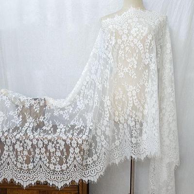 3 metri tessuto di pizzo ciglia, WM, francese high-end designer di abbigliamento ciglia tessuto di pizzo filato di seta pizzo trim fai da te velo da sposa abito accessori per la casa