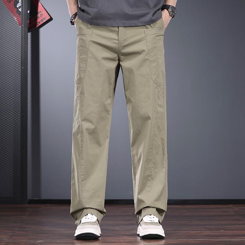 Men's Spring Summer Loose Straight-Leg Workwear Casual Pants