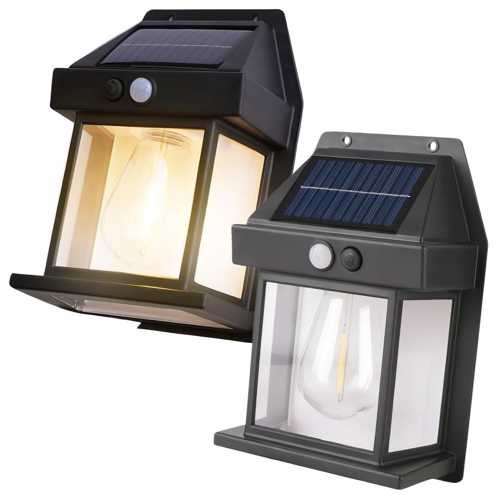 Bubulu Solar Outdoor Gatepost with Motion Retro Automatically Turns Set of 2 of Lights, Sensor, Entryway, Garden, Design, On, (Set 2)