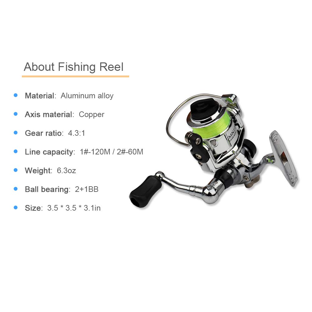 LIXADA Pen-shaped Rod, Spinning Reel, Fishing Rod, Fish Rod, Mountain Stream Rod, Versatile Rod, Ultra Lightweight, Easy To Carry, Extendable,