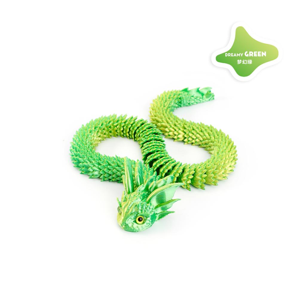3D Printed Dragon Snake Movable Joint Fidget Toy Figurine Simulation Snake Office Desktop Ornament New Year Gifts Crafts Gift