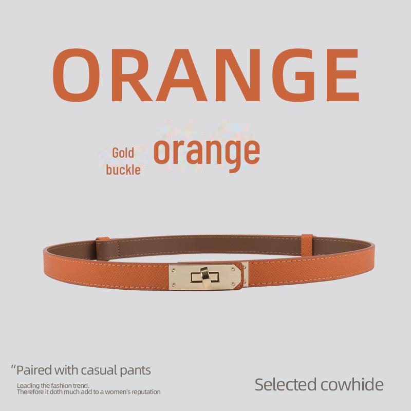 Vintage Stil Echtes Leder Damen Skinny Taillengürtel zur Kleiderdekoration