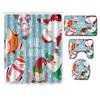 3D Digital Printing Christmas Waterproof Shower Curtain Four-Piece Bathroom Non-Slip Door Mat Bedroom Living Room Floor Mat Carpet
