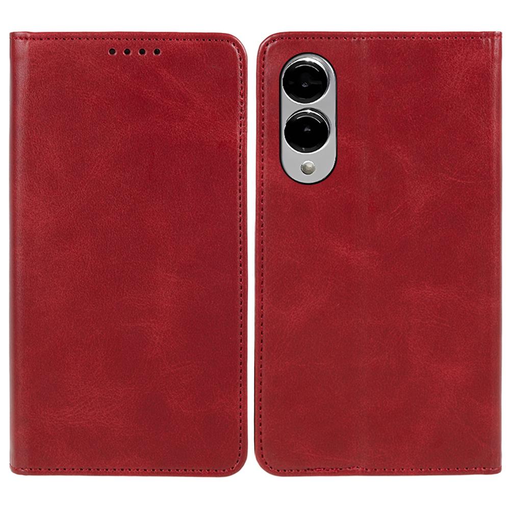 

Чохол для Samsung Galaxy S25 Edge з міцним магнітним покриттям та текстурою телячої шкіри Red