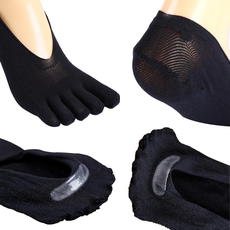 3/5 Pairs Summer Invisible Toe Socks Woman Girl Cotton Thin Solid Soft Shallow Mouth Breathable Deodorant No Show 5 Finger Socks
