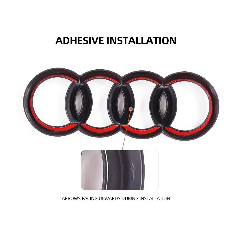 ABS Four Ring Car Logo Cover Front Grille Badge Rear Trunk Emblem Decal For tt A3 A4 A5 A6 A7 A8 Q3 Q5 Q7 Q8 Car Accessories