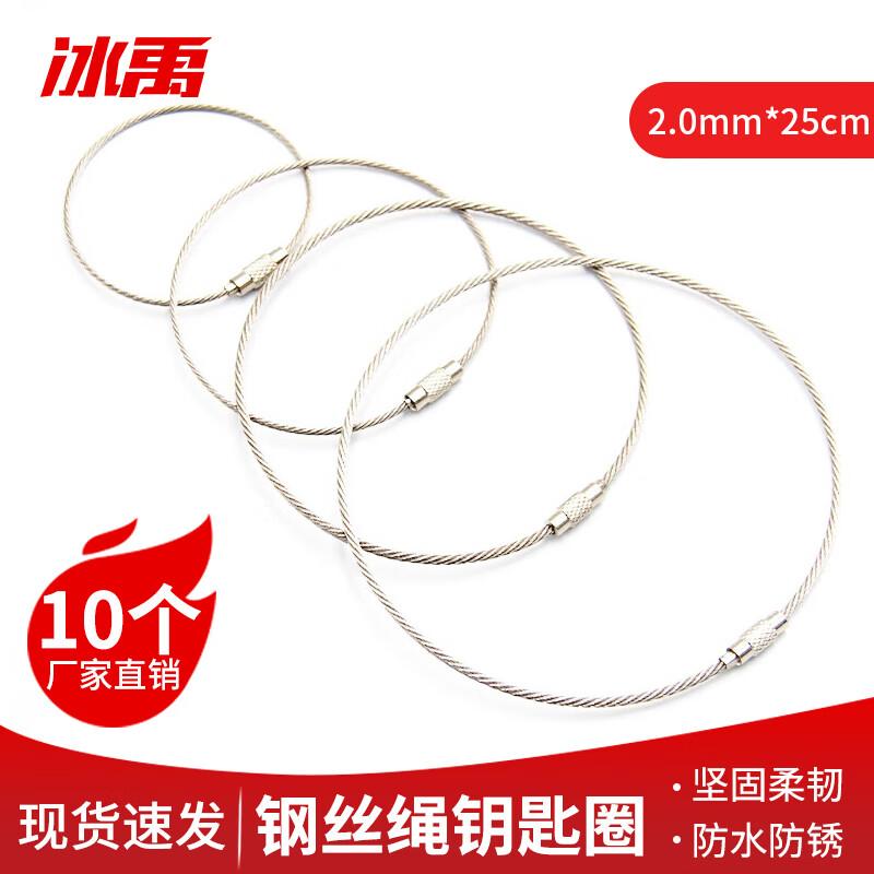 Bingyu Stainless Steel Wire Rope Keychain 25cm Length