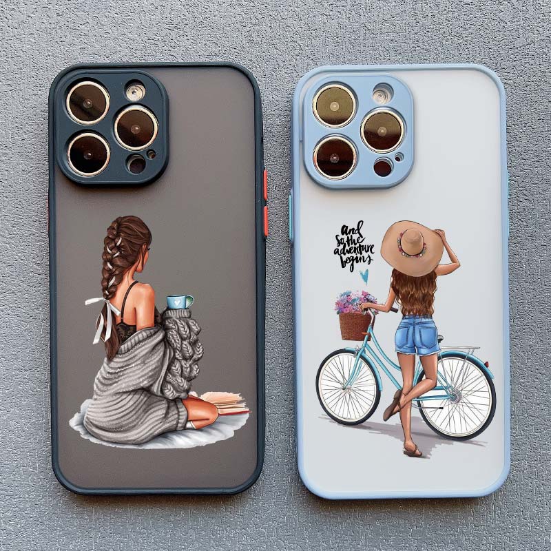 Young Girl Pattern Phone Case for iPhone 11 12 13 Pro Max Mini 14 15 Plus Pro Max 7 8 Plus SE 2020 X XR XS Shockproof Back Cover