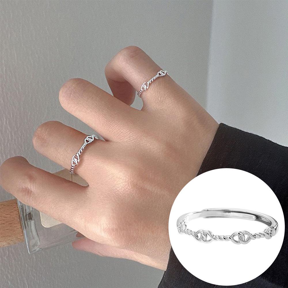 Exquisiter offener Goldring: Japanischer & Koreanischer Stil, Dünnes Band mit Diamanten besetzt, Stapelbarer & Eleganter Fingerschmuck