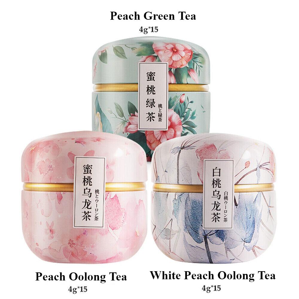 

3 банки здорового фруктового смешанного чая персиковый улун зеленый 3 types of tea