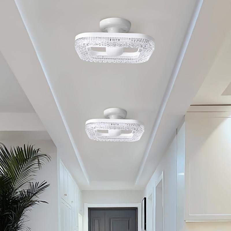 Led Spiral Square Crystal Ceiling Lamp
