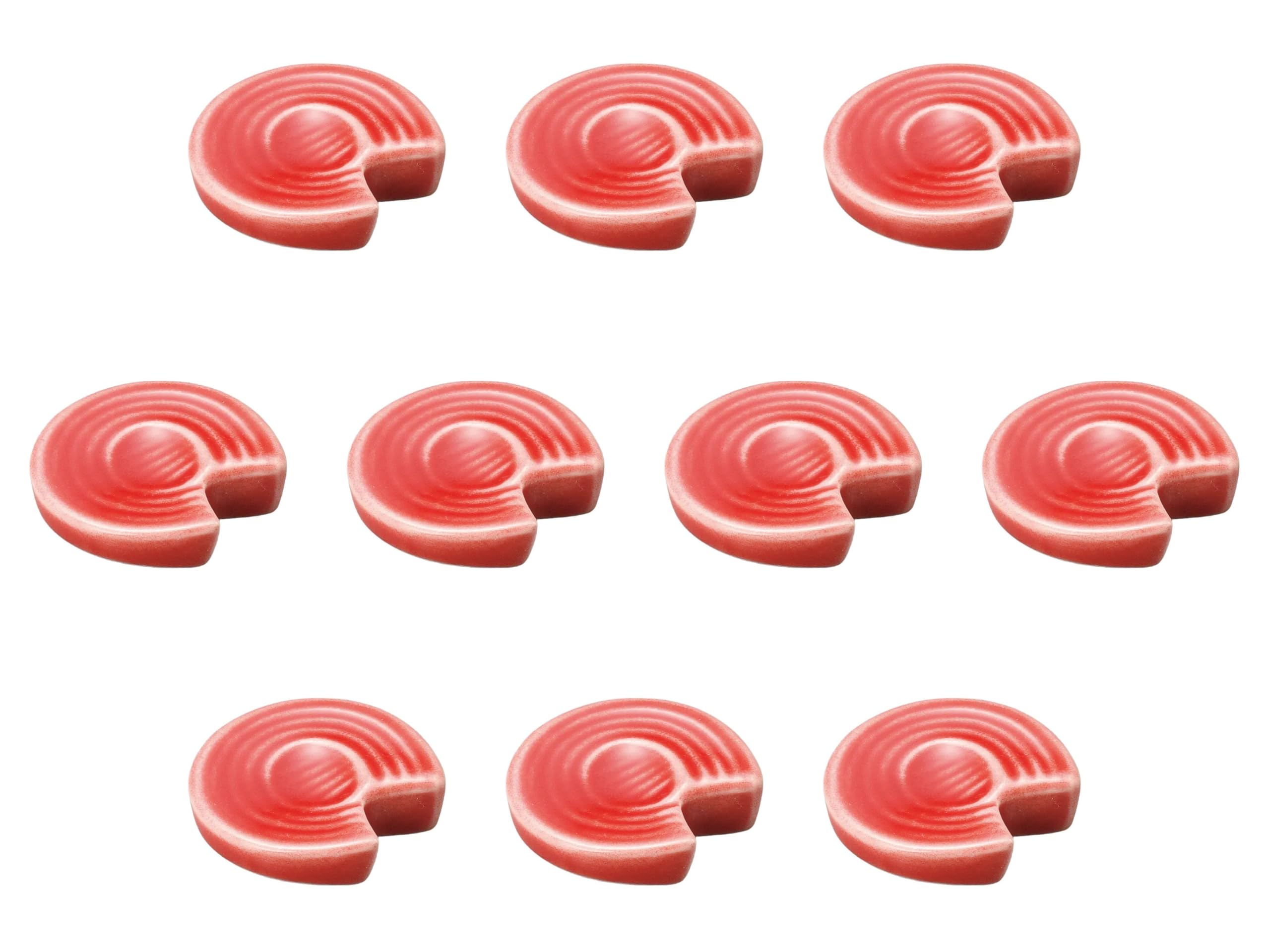 

Set of 10 Red Glazed Awaji Knot Chopstick Rests x x Chopstick Rests by Setomonohonpo [3.3 3.2 0.9 cm]