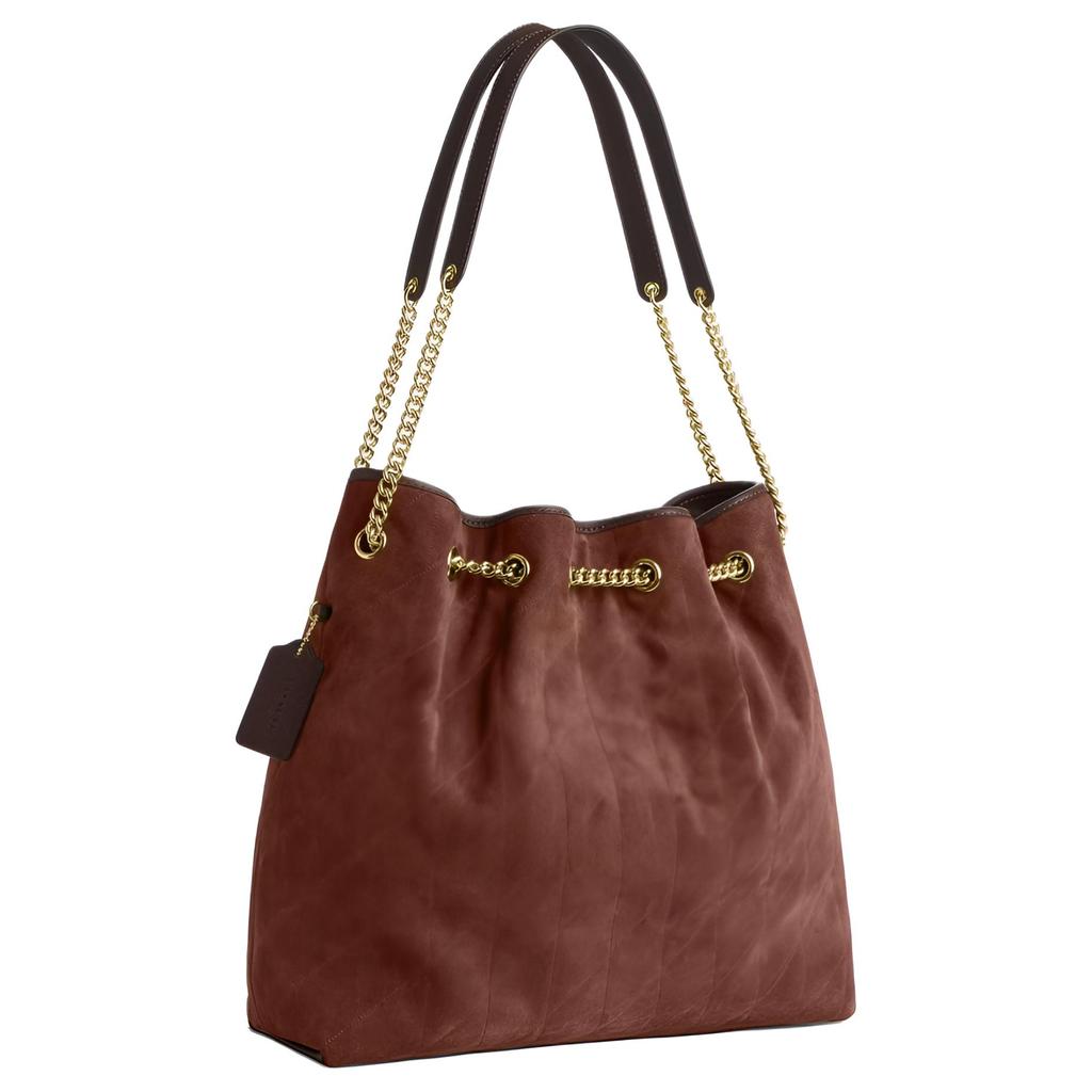Coach Evelyn 36 Logo Classic Leather Shoulder Bag Large Women bags Brown CCZ83-IMYEF