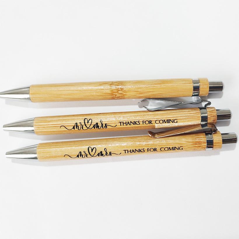 

Bamboo Ballpoint Pens with Laser Print Office Advertising Bullet Type 1.0 чорний