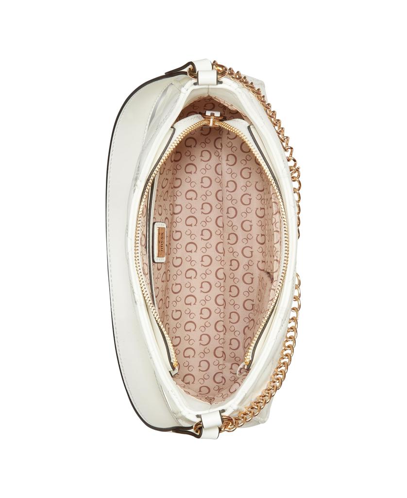 Guess Tana Top Zip Shoulder White Bag, Women's,