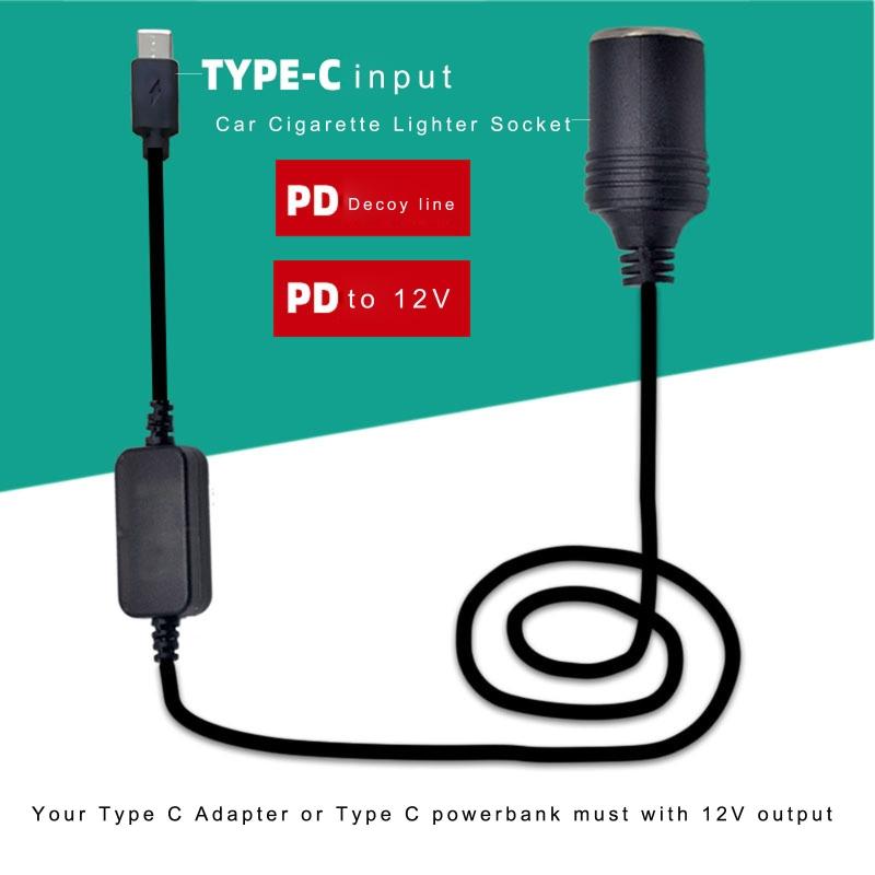 USB Male 5V To 12V Car Cigarette Lighter Socket Female Step Up Cable Inverter Converter for Driving Recorder GPS E-Dog