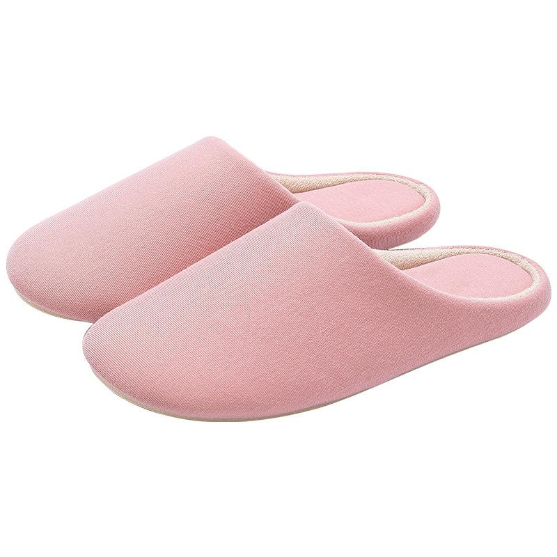 Japanese Silent Slippers Indoor Home Bedroom Wooden Floor Four Seasons Soft Bottom Warm Breathable Autumn and Winter Cotton Slippers