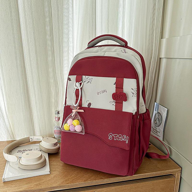 College style schoolbag for high school girls simple light travel backpack junior high school student large capacity casual student backpack