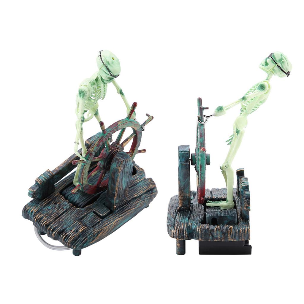 Aquarium Hippocampus Pirate Captain Decoration Fish Tank Landscape Skeleton Ornament