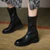 Pointed Toe Womens Boots Green Plush Ankle Keep Warm Winter Shoes for Women Autumn High Heel Metal Zipper Leather Boots Women
