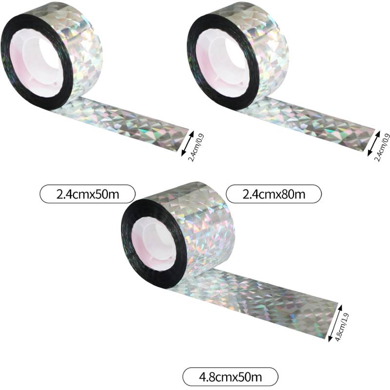 Bird Reflective Tape Repellent Pigeons Away Ribbon Anti Bird Laser Flash Tape Double Sided Garden Orchard Bird-Proof Scare Tapes