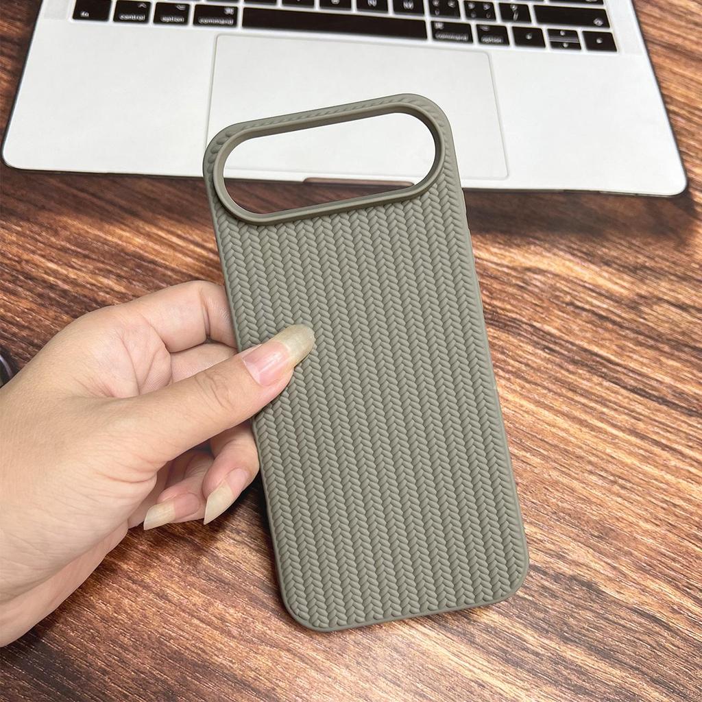 Etui na iPhone 17/15 Pro Max ze wzorem dzianinowym, Jednolity kolor, Miękkie dopasowanie do 12/11/12 Pro