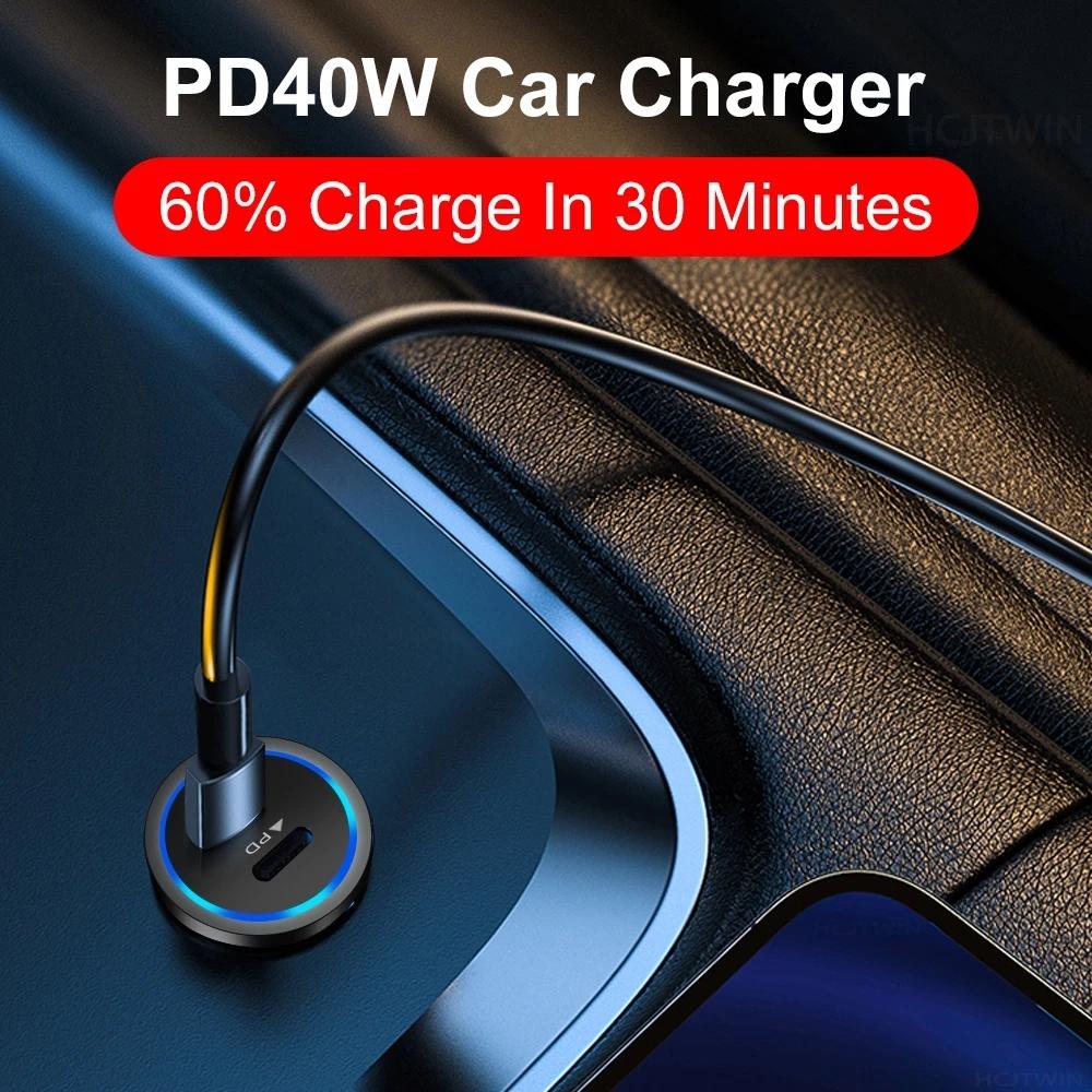 3.1A USB Car Charger Type C Fast Charging Phone Adapter For Xiaomi Huawei PD Phone Charger Adapter Socket Cigarette Lighter