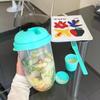 1000ml hrnek na salát s vidličkou Velkokapacitní přenosný nízkotučný dietní hrnek na ovocné a zeleninové svačiny pro venkovní použití