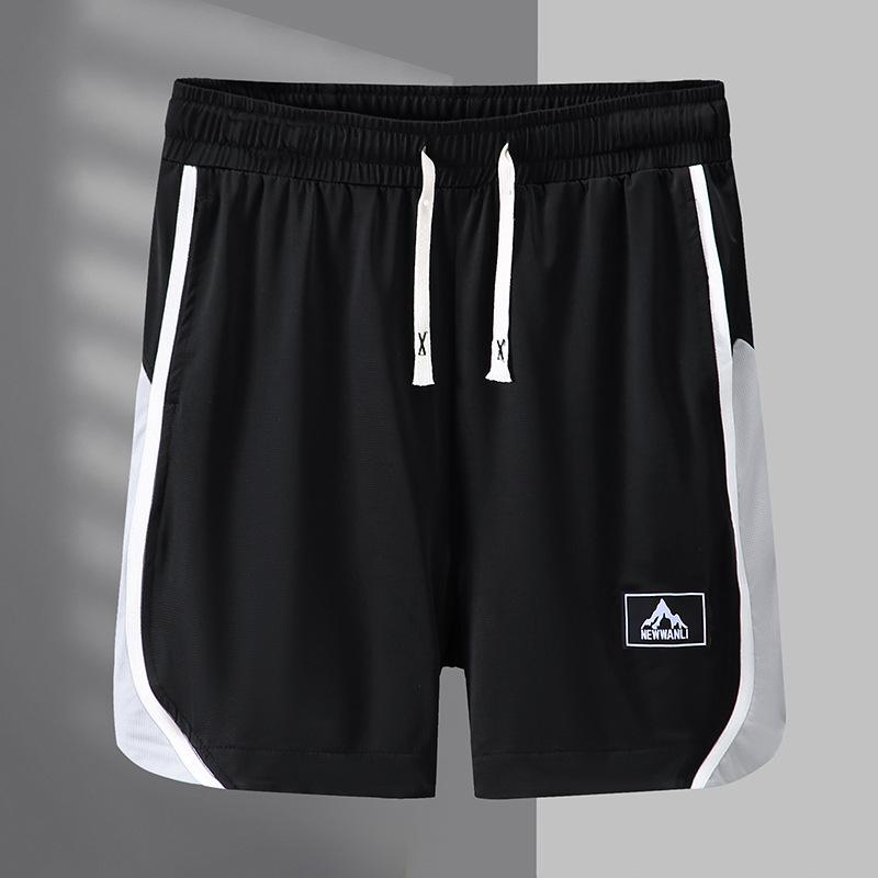 Plus Size Color Block Letter Print Summer Shorts - Loose Fit Five-Point Pants