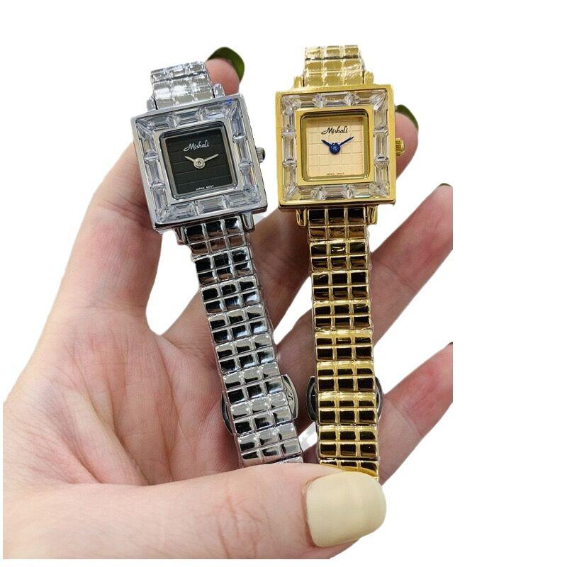 Watch Square Small Square Watch High-End Quality Diamond-Encrusted Steel Belt Women'S Watch High Value Watch