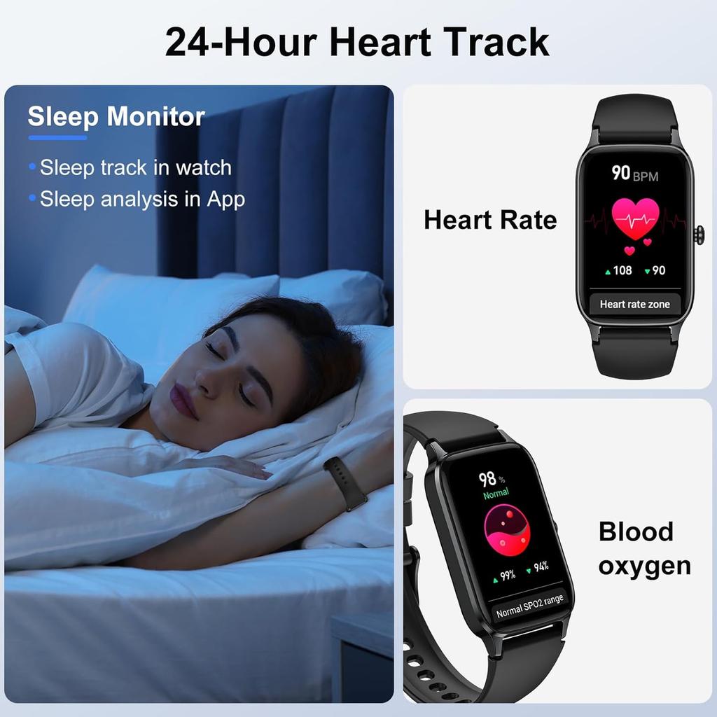 Smart Watch for Men Women, 1.57" Smartwatch (Answer/Make Call) , Fitness Tracker with 110+ Sport Modes, Heart Rate/Sleep Monitor, IP68 Waterproof,