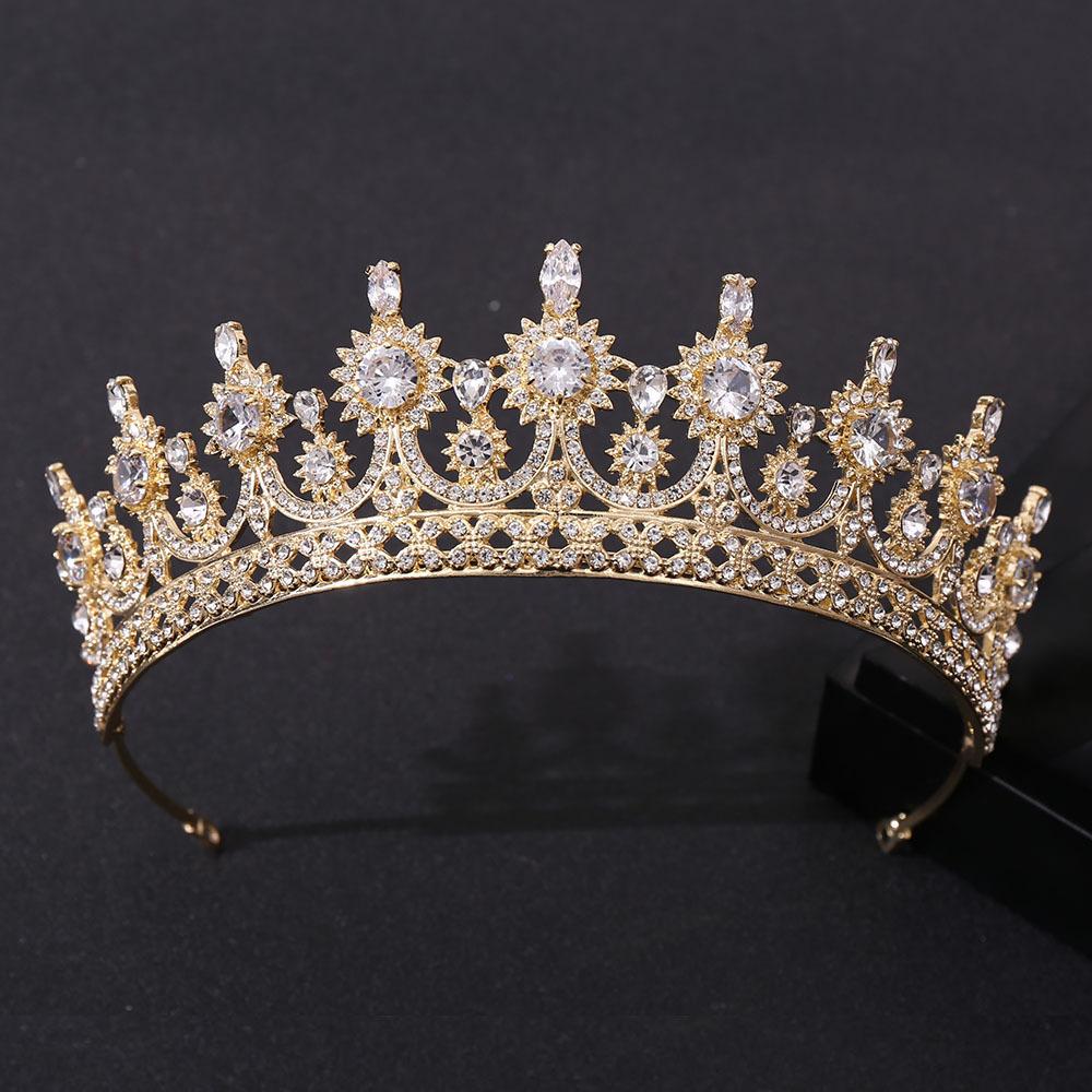Crystal Zirconia Tiara - Luxury Wedding Crown for Bride Queen Princess