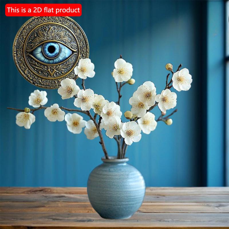 2d Flat 20*20cm, Evil Eye Wall Art, Vintage Style Wooden Sign for Home, Kitchen, Garden & Bedroom Decor, Perfect Christmas or Thanksgiving Gift