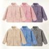 Men Kids Boys Girls Winter Full Zip Up Warm Fleece Jackets Women's Sherpa Jacket Thicken Thermal Outdoor Fluffy Coat Zip Pocket Outwear