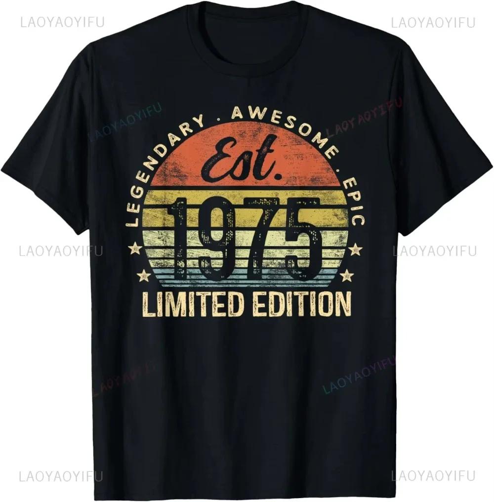 50th Birthday Gifts Men Women 50 Years Old Vintage 1975 Party T-Shirt Women Men Clothing Streetwear Graphic T Shirts Tops