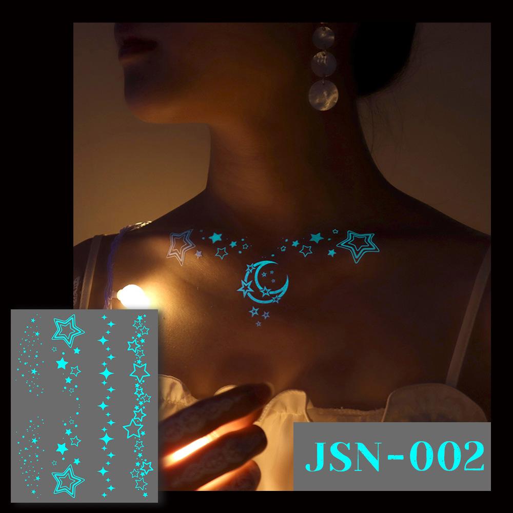 Adesivi Tatuaggio Ricaron 2024 Henné Luminoso & Farfalla Bianca per Viso & Braccio