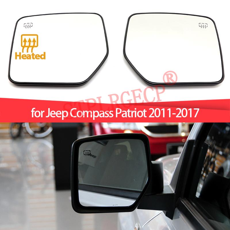 Dla Jeep Compass Patriot 2011-2017 Samochód Lewe lub Prawe Podgrzewane Przezroczyste Szkło Soczewka Lusterka Bocznego Widoku Tylnego Akcesoria LH RH