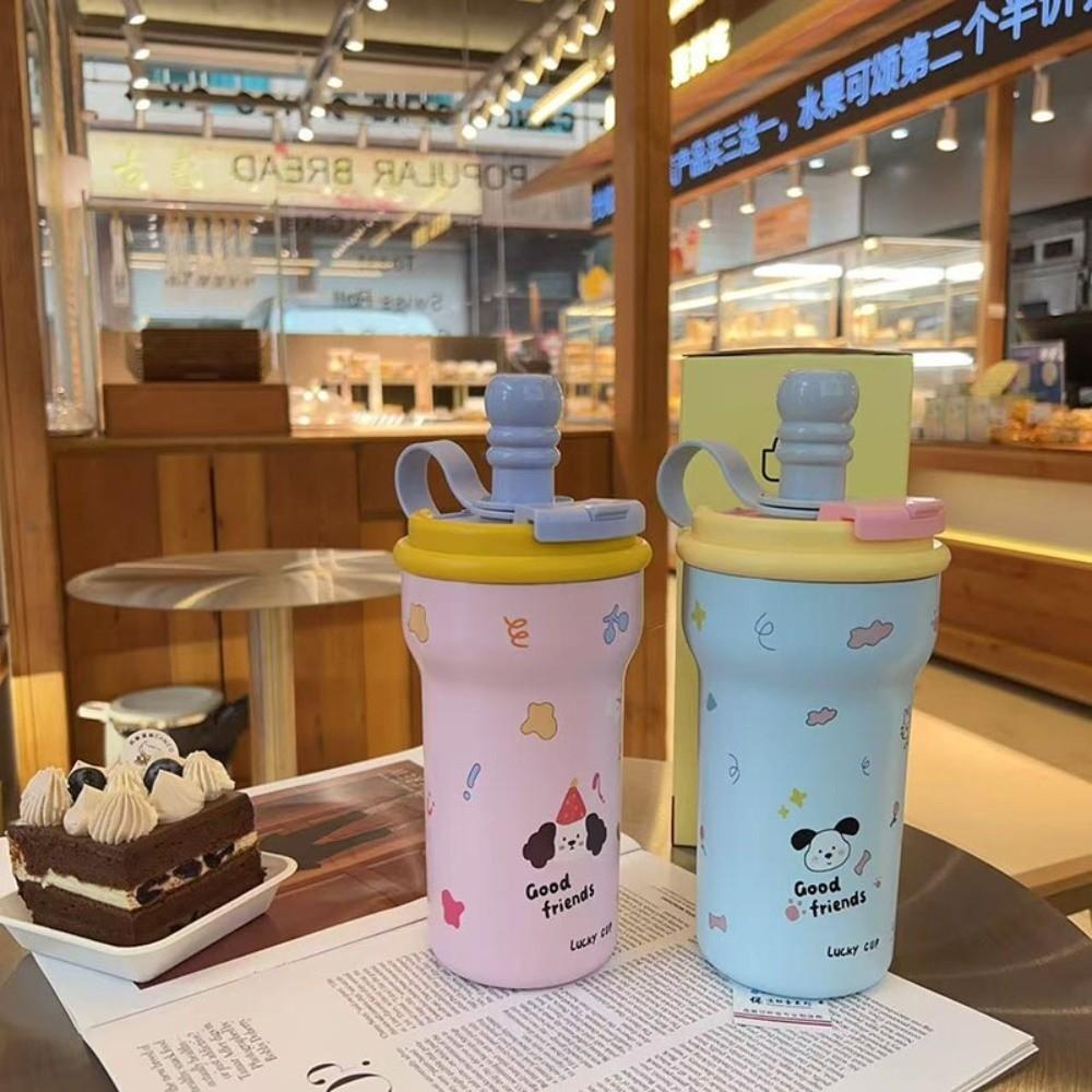 Stainless Steel Vacuum Cup 600ml Water Mug Cute Insulated Cup