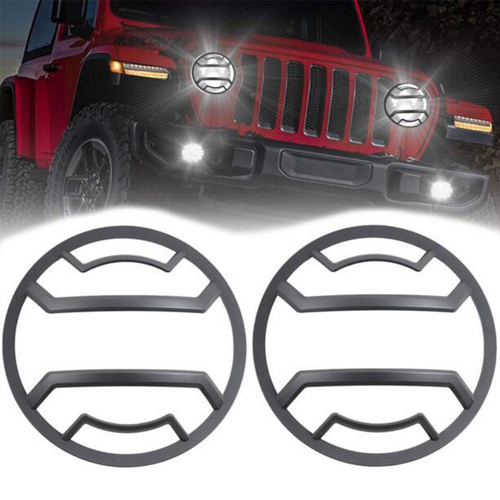 2x Front Headlight Lamp Guard Cover Trim For Jeep Wrangler JL 2018+ Accessories