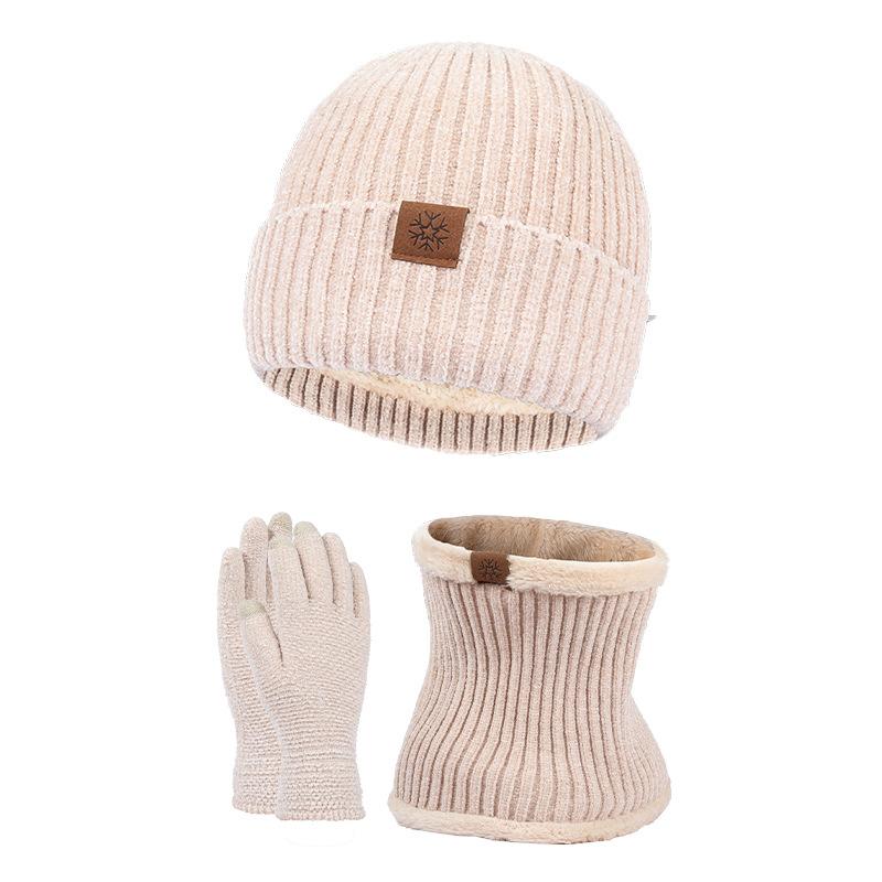 New High-end Camel Wool Scarf Men's Winter Scarf, Hat, Gloves, Gift Box Set, Birthday Gift Thickened and Cold-proof.