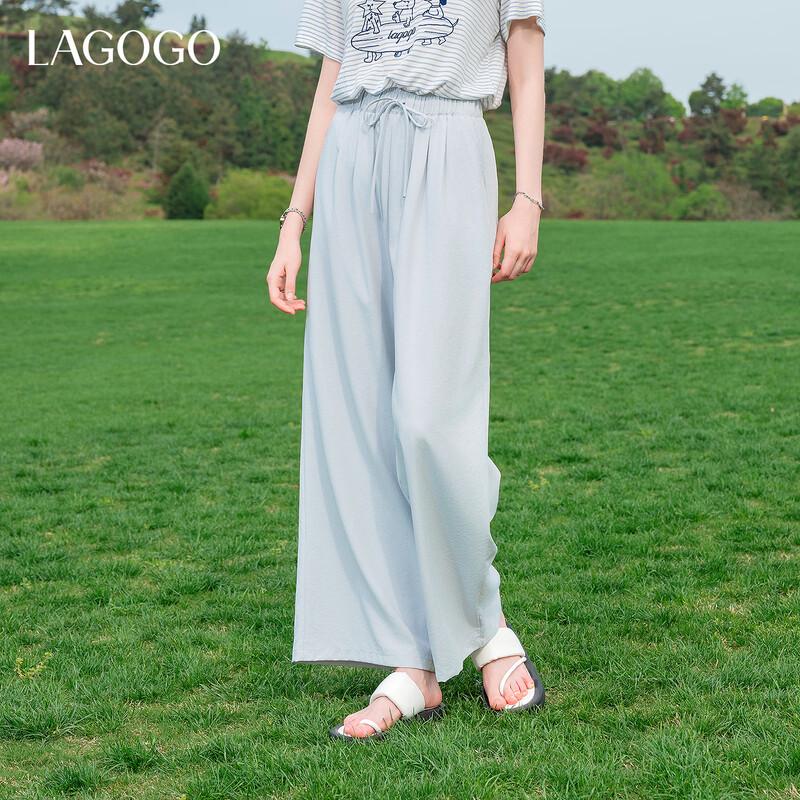 LAGOGO 2026 Summer Loose Fit High-Waisted Wide-Leg Pants L